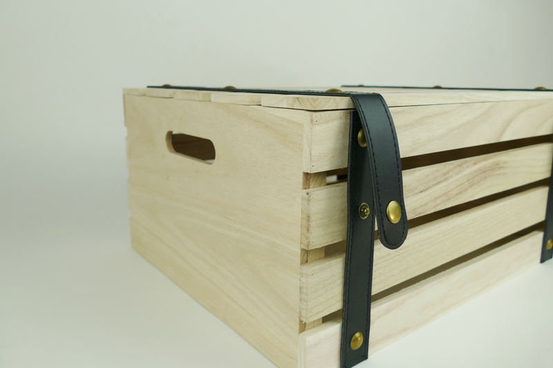 Wooden Box with Straps