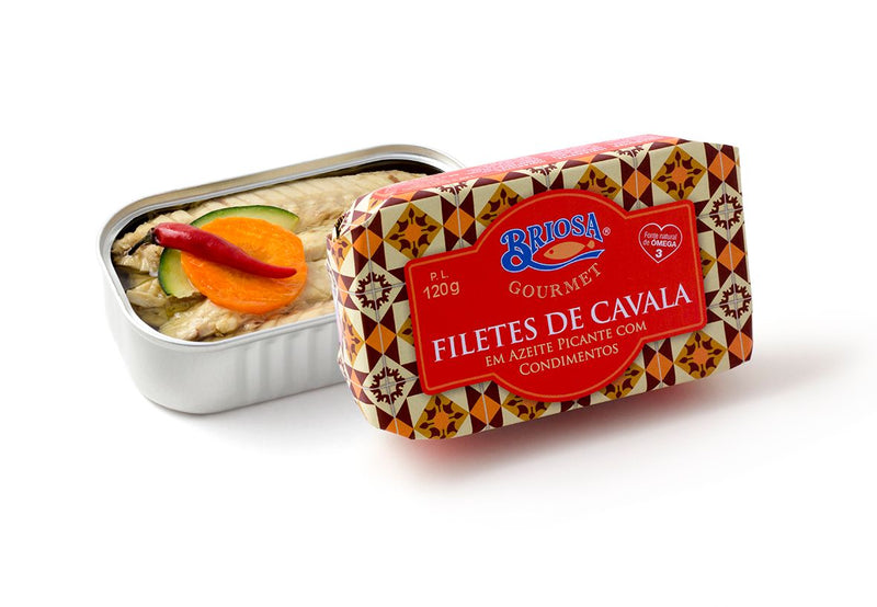 Filetes de Cavala Em Azeite Picante Com Condimentos de Oliveira – Briosa Gourmet - Unique Flavours